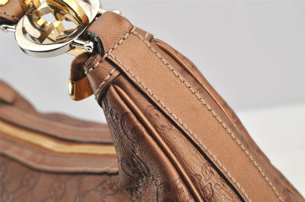 Authentic GUCCI Guccissima Twins Shoulder Hand Bag GG Leather 232962 Brown 6196I