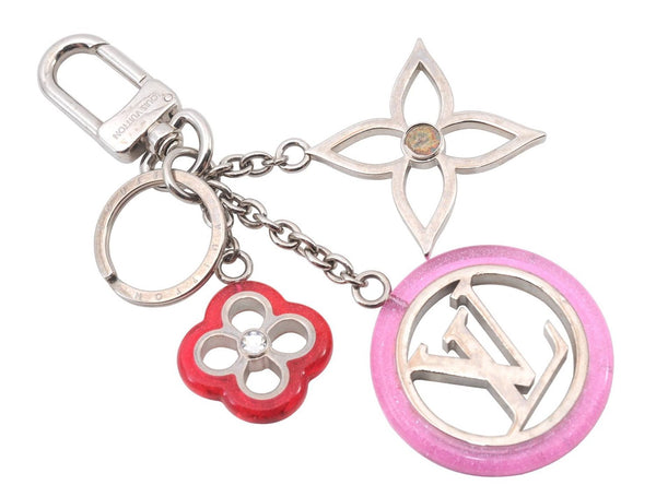 Auth LOUIS VUITTON Porte Cles Color Line Strass Charm Key Ring M67357 LV 6199C