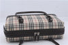 Authentic BURBERRY Vintage Nova Check Canvas Lrather Shoulder Bag Beige 6199D