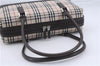 Authentic BURBERRY Vintage Nova Check Canvas Lrather Shoulder Bag Beige 6199D