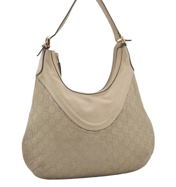 Authentic GUCCI Guccissima GG Leather Shoulder Hand Bag 262903 White 6199I