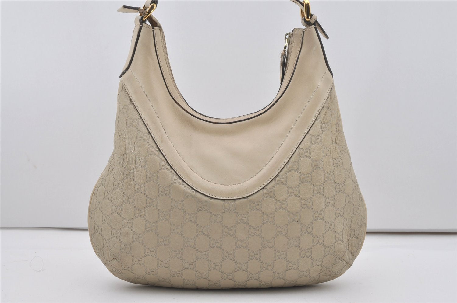 Authentic GUCCI Guccissima GG Leather Shoulder Hand Bag 262903 White 6199I