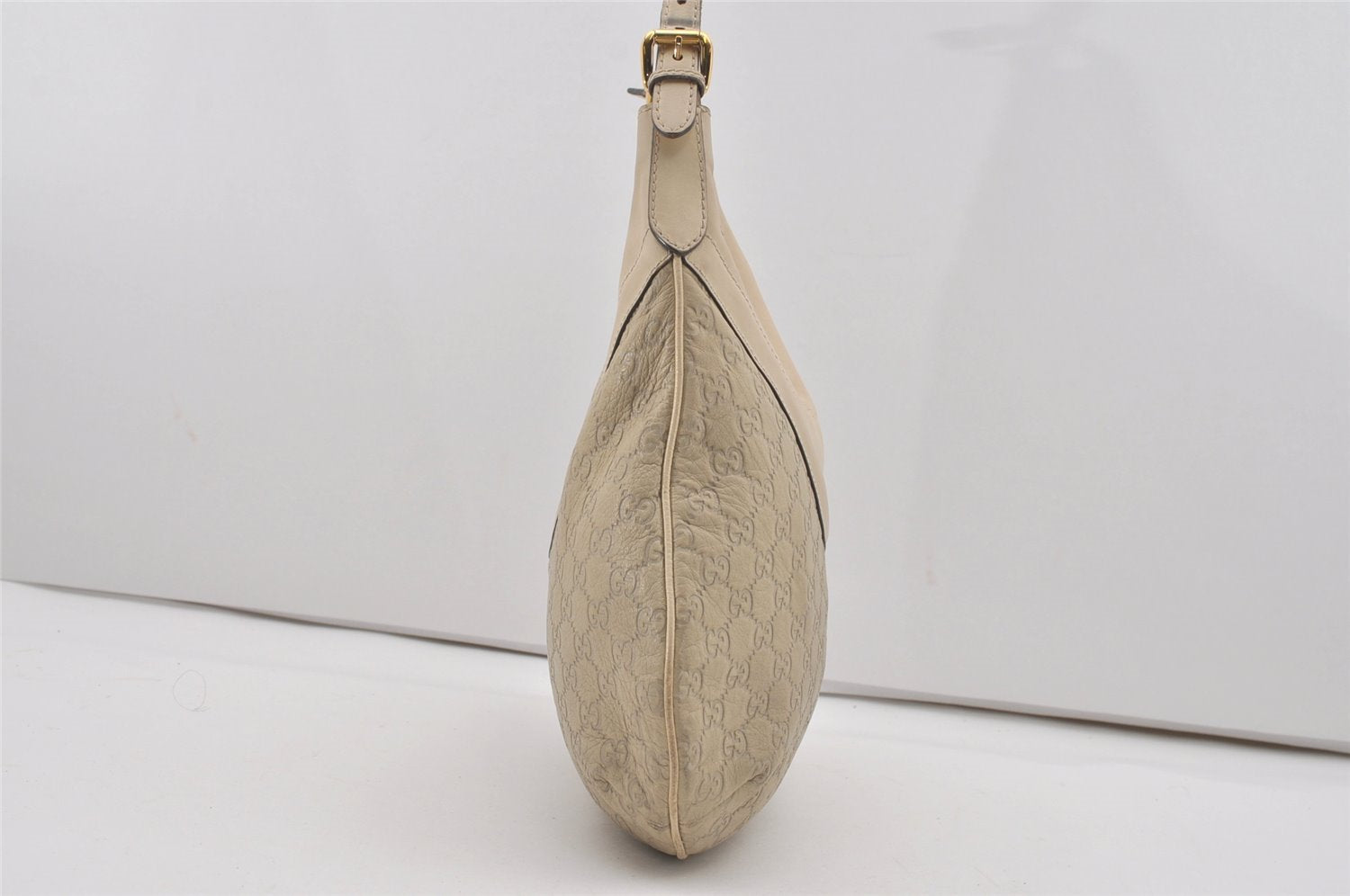 Authentic GUCCI Guccissima GG Leather Shoulder Hand Bag 262903 White 6199I