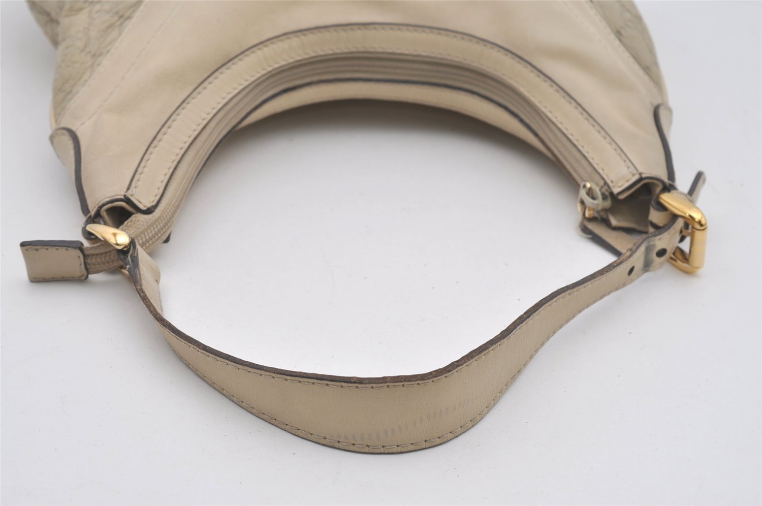 Authentic GUCCI Guccissima GG Leather Shoulder Hand Bag 262903 White 6199I