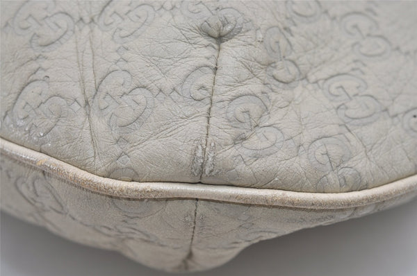 Authentic GUCCI Guccissima GG Leather Shoulder Hand Bag 262903 White 6199I