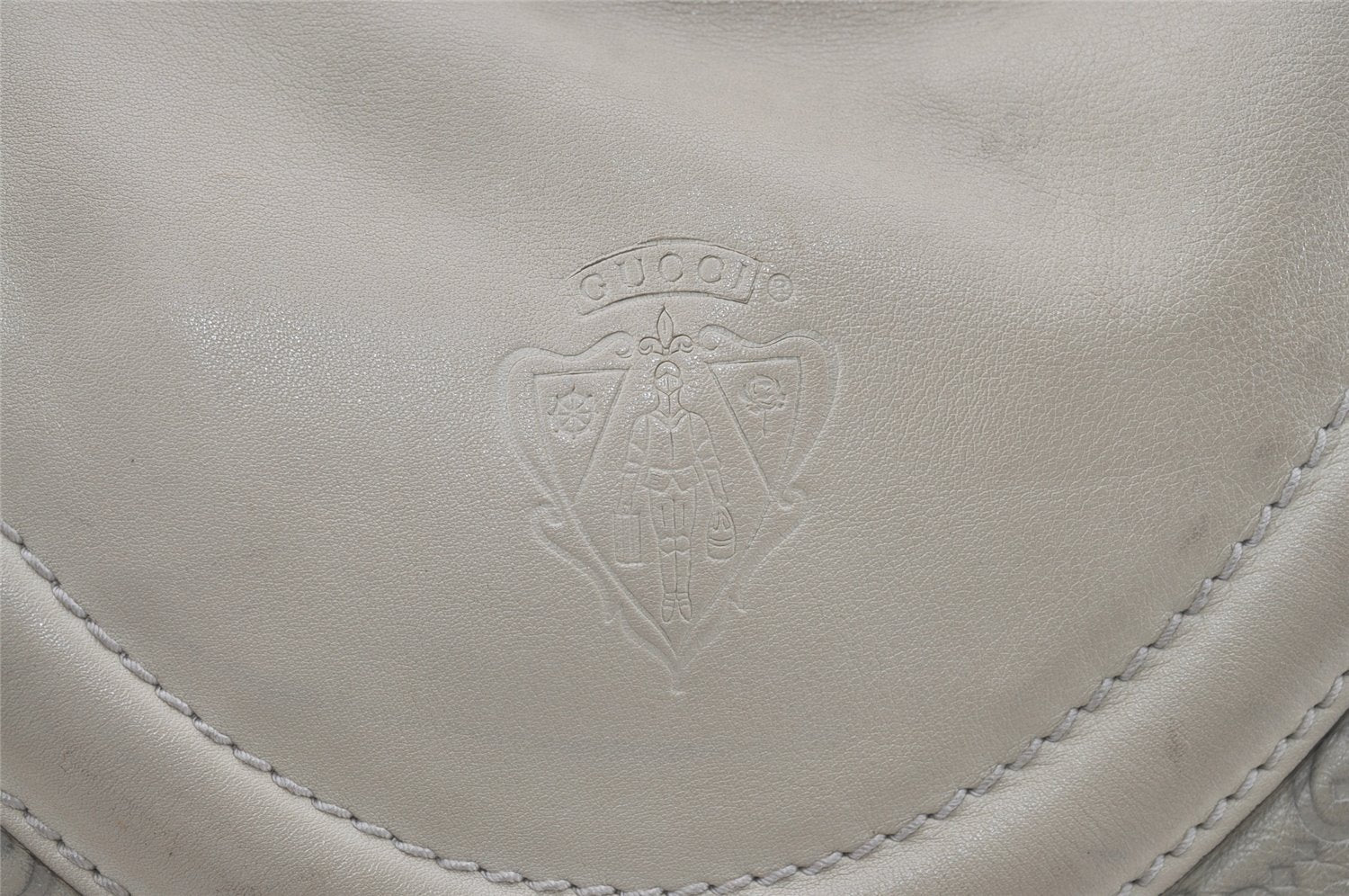 Authentic GUCCI Guccissima GG Leather Shoulder Hand Bag 262903 White 6199I