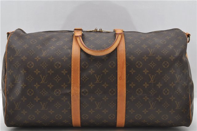 Auth Louis Vuitton Monogram Keepall Bandouliere 55 Boston Bag M41414 LV 6200D