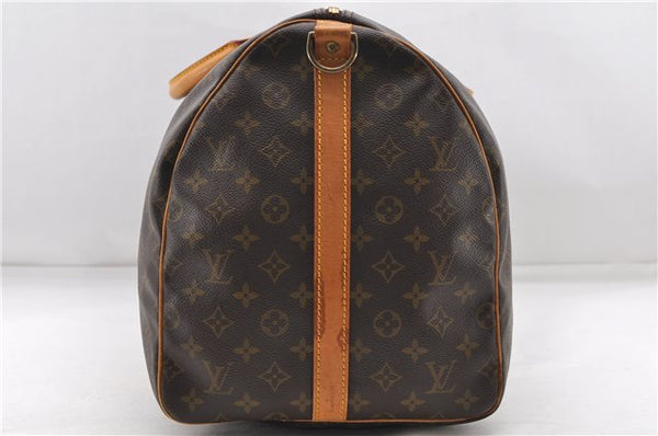 Auth Louis Vuitton Monogram Keepall Bandouliere 55 Boston Bag M41414 LV 6200D