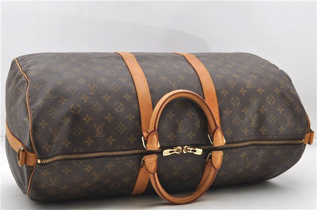 Auth Louis Vuitton Monogram Keepall Bandouliere 55 Boston Bag M41414 LV 6200D
