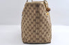 Authentic GUCCI Bamboo Sherry Line Tote Bag GG Canvas Leather Brown 6200I