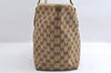 Authentic GUCCI Bamboo Sherry Line Tote Bag GG Canvas Leather Brown 6200I