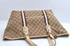 Authentic GUCCI Bamboo Sherry Line Tote Bag GG Canvas Leather Brown 6200I