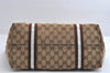 Authentic GUCCI Bamboo Sherry Line Tote Bag GG Canvas Leather Brown 6200I