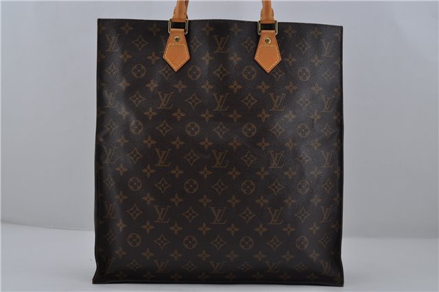 Authentic Louis Vuitton Monogram Sac Plat Hand Tote Bag M51140 LV 6201E