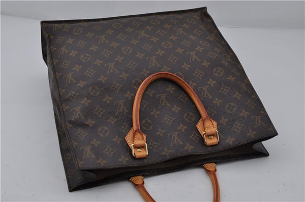 Authentic Louis Vuitton Monogram Sac Plat Hand Tote Bag M51140 LV 6201E