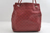 Authentic GUCCI Guccissima Shoulder Tote Bag GG Leather 257275 Red 6201I