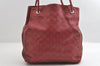 Authentic GUCCI Guccissima Shoulder Tote Bag GG Leather 257275 Red 6201I