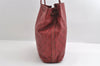 Authentic GUCCI Guccissima Shoulder Tote Bag GG Leather 257275 Red 6201I
