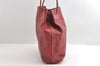 Authentic GUCCI Guccissima Shoulder Tote Bag GG Leather 257275 Red 6201I