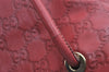 Authentic GUCCI Guccissima Shoulder Tote Bag GG Leather 257275 Red 6201I