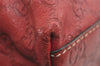 Authentic GUCCI Guccissima Shoulder Tote Bag GG Leather 257275 Red 6201I