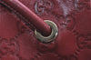 Authentic GUCCI Guccissima Shoulder Tote Bag GG Leather 257275 Red 6201I