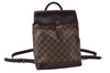 Authentic Louis Vuitton Damier Soho Backpack N51132 LV 6205I