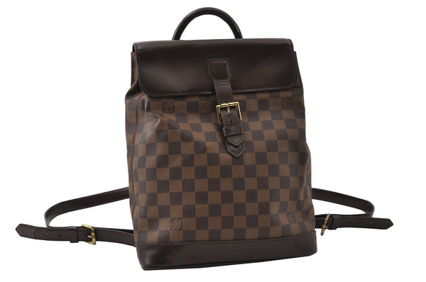 Authentic Louis Vuitton Damier Soho Backpack N51132 LV 6205I