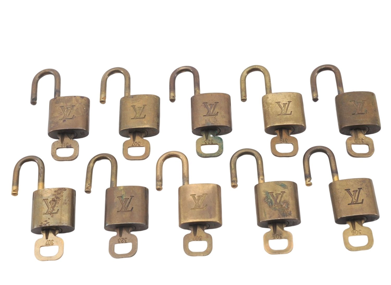 Authentic Louis Vuitton Padlock & Keys 10Set LV 6206D