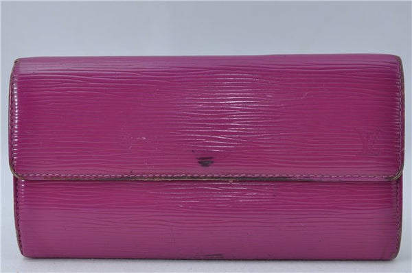 Auth Louis Vuitton Epi Portefeuille Sarah Long Wallet Purple M6374L LV 6207A