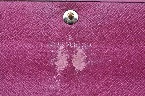 Auth Louis Vuitton Epi Portefeuille Sarah Long Wallet Purple M6374L LV 6207A