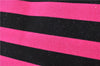 Authentic PRADA Canapa Righe Canvas Tote Hand Bag B1872B Pink Black Stripe 6207C