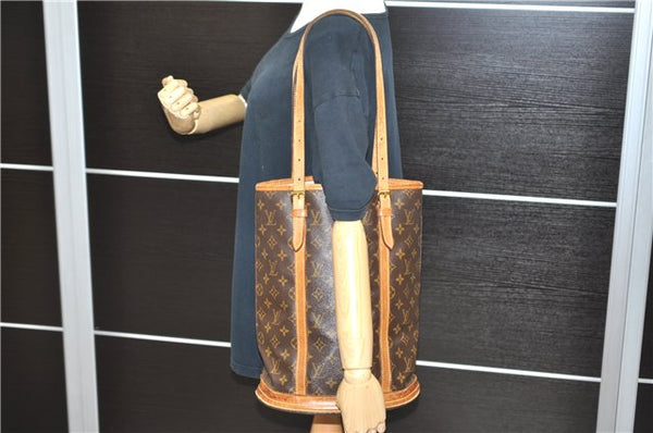 Authentic LOUIS VUITTON Monogram Bucket GM Shoulder Bag M42236 LV 6209C