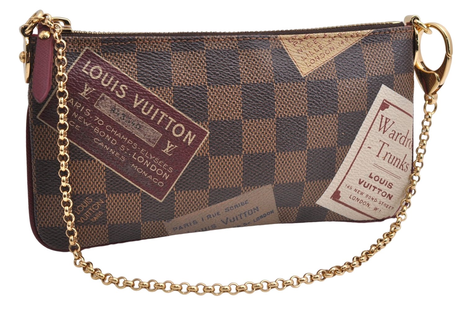 Authentic Louis Vuitton Damier Pochette Mira MM Accessory Pouch N63080 LV 6211E