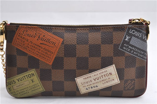 Authentic Louis Vuitton Damier Pochette Mira MM Accessory Pouch N63080 LV 6211E