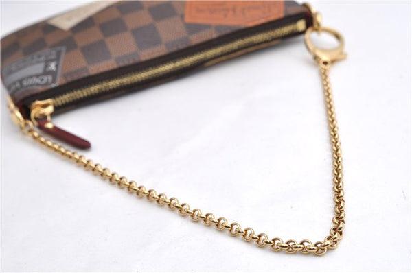 Authentic Louis Vuitton Damier Pochette Mira MM Accessory Pouch N63080 LV 6211E