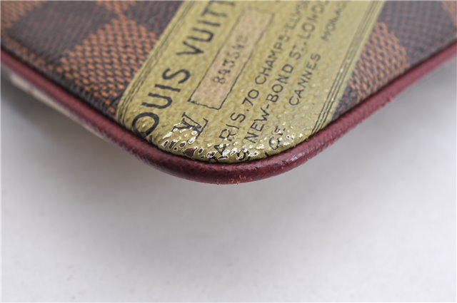 Authentic Louis Vuitton Damier Pochette Mira MM Accessory Pouch N63080 LV 6211E