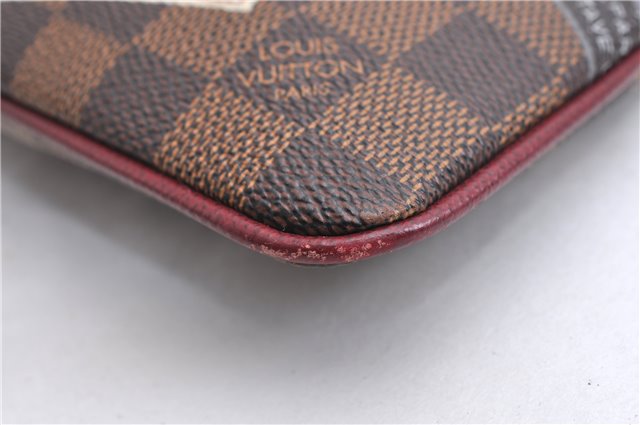 Authentic Louis Vuitton Damier Pochette Mira MM Accessory Pouch N63080 LV 6211E