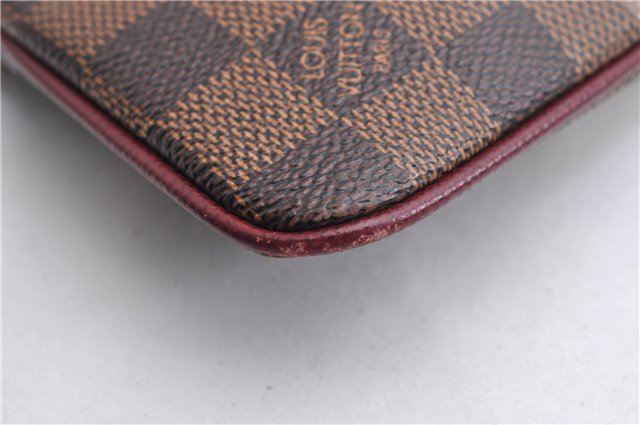 Authentic Louis Vuitton Damier Pochette Mira MM Accessory Pouch N63080 LV 6211E