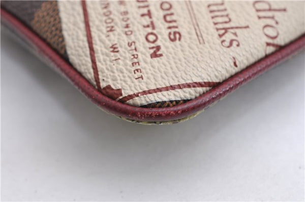 Authentic Louis Vuitton Damier Pochette Mira MM Accessory Pouch N63080 LV 6211E
