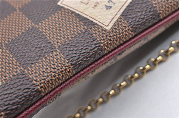Authentic Louis Vuitton Damier Pochette Mira MM Accessory Pouch N63080 LV 6211E