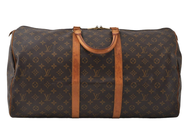 Authentic Louis Vuitton Monogram Keepall 55 Travel Boston Bag M41424 LV 6213I