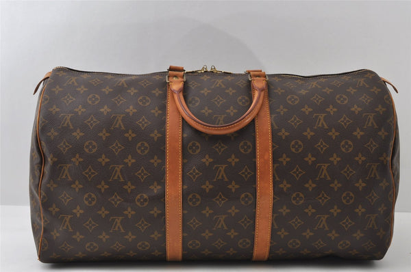 Authentic Louis Vuitton Monogram Keepall 55 Travel Boston Bag M41424 LV 6213I