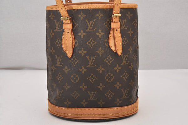 Authentic Louis Vuitton Monogram Bucket PM Shoulder Tote Bag M42238 LV 6214I