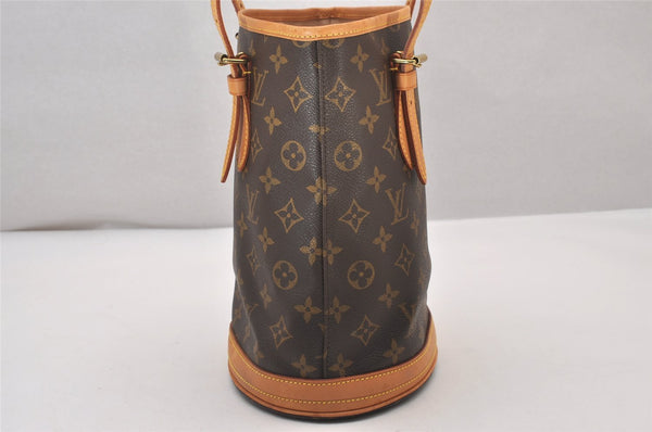 Authentic Louis Vuitton Monogram Bucket PM Shoulder Tote Bag M42238 LV 6214I