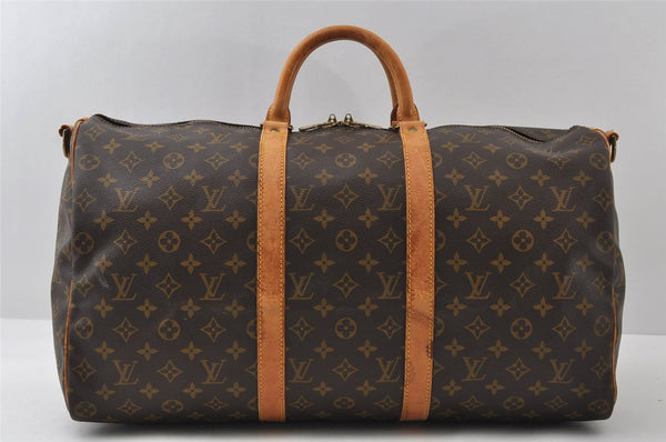 Authentic Louis Vuitton Monogram Keepall Bandouliere 50 M41416 Boston Bag 6215I