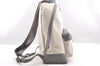 Authentic BALENCIAGA Navy Backpack Vintage Canvas Leather 409010 White 6216I