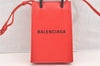 Authentic BALENCIAGA Shopping Shoulder Cross Body Bag Leather 593826 Red 6217I