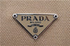 Authentic PRADA Shoulder Hand Bag Purse Canvas Leather Beige Red 6219C