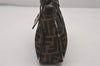 Authentic FENDI Zucca Shoulder Hand Bag Purse Canvas Leather Brown Black 6219I
